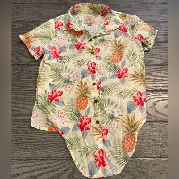 HARLOW HAWAIIAN BUTTON DOWN SHORT SLEEVE - Picture 2 of 3